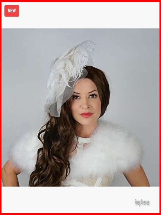 Ostrich Feather Fascinator Hair Clip Victorian Style Wedding Party Accessory